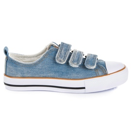 American Club Velcro denim sneakers blå