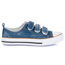 American Club Velcro denim sneakers blå