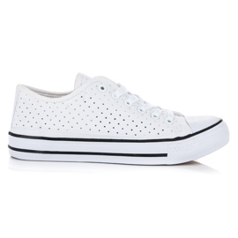 Gennembrudte klassiske sneakers hvid
