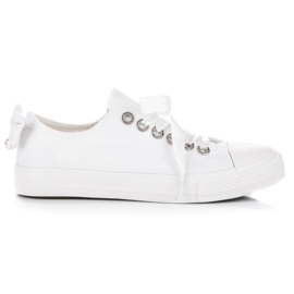 Stilfulde sneakers med ornamenter hvid