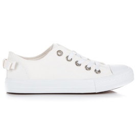 Hvide sneakers med sløjfe