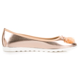 Bestelle Pink ballerinaer med frynser lyserød