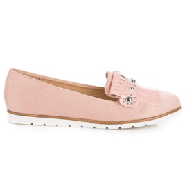 Seastar Ruskindsloafers med frynser lyserød