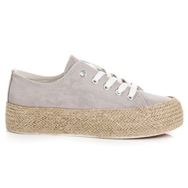 Grå Espadriller På Indbindingen