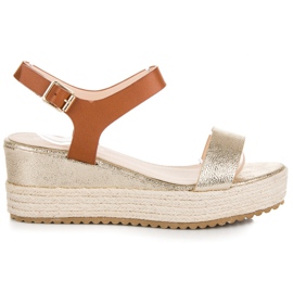 Seastar Wedge espadrilles sandaler gul brun
