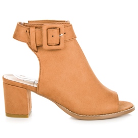 Seastar Camel peep toe støvler brun