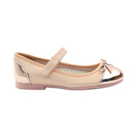 American Club Velcro ballerina pumps American 14297 lyserød gul