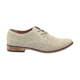Sergio Leone Damesko med stilfulde blomster beige