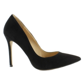 Suede Pumps On A High Heel 5438 Black Ii-Gat sort