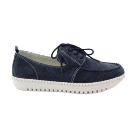 Læder Creepers sko Filippo 020 marine blå