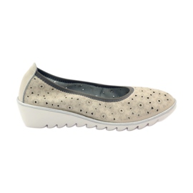 Læder pumps med mønstre Filippo 047 beige