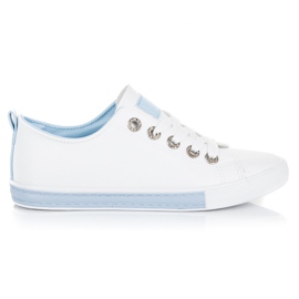 Bindede sneakers hvid