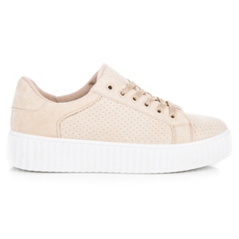 Seastar Ruskindsneakers på platformen brun