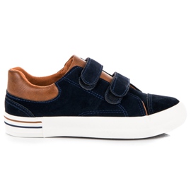 Velcro-sneakers i ruskind blå