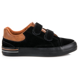 Suede Sneakers med velcro sort brun