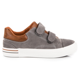 Suede Sneakers med velcro brun grå
