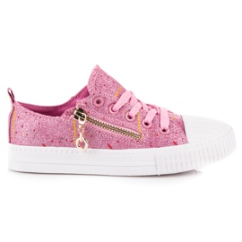 Skinnende børns sneakers lyserød