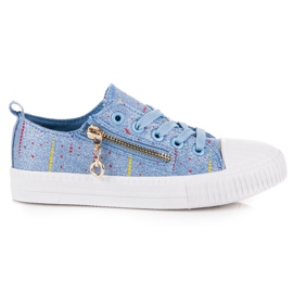 Skinnende Børns sneakers blå