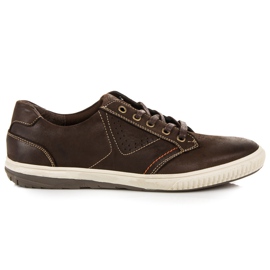 New age læder sneakers brun