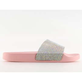 Gummi hjemmesko med cubic zirconia pink S20 pink lyserød