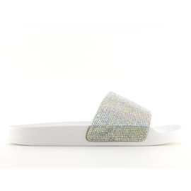 Gummi hjemmesko med hvid cubic zirconia S20 hvid