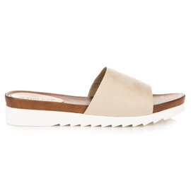 Vinceza hjemmesko i beige ruskind