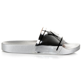 Ideal Shoes Sølv hjemmesko ja eller nej grå