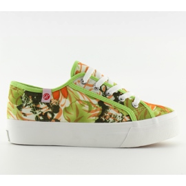 Sneakers, tyk sål K145403 Multicolor grøn