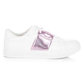 Hvide mode sneakers violet