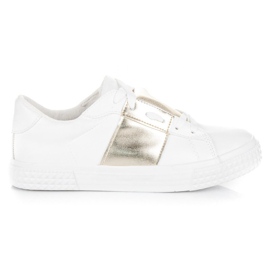 Hvide sportssneakers gul