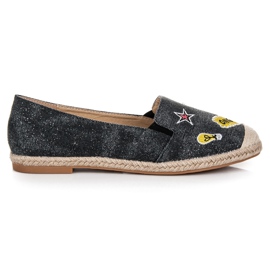Bestelle Spring espadriller med lapper sort