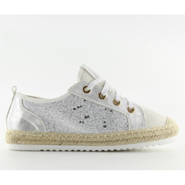Hvide espadrilles sneakers med snøre B-140 Hvid