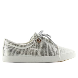 Sølv damesneakers MB102 Hvid grå