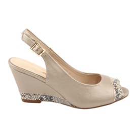 Guld capuccino sandaler Sergio Leone 777 beige brun gylden