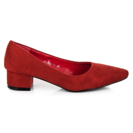 Best Shoes Pumps i ruskind med lave hæle rød