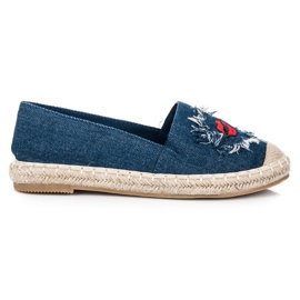 Bestelle Denim espadriller med lapper blå