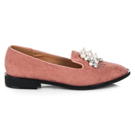 Best Shoes Ruskindsherrer med perler lyserød