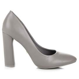 Ideal Shoes Grå pumps på søjlen