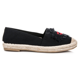 Bestelle Sorte espadriller med lapper