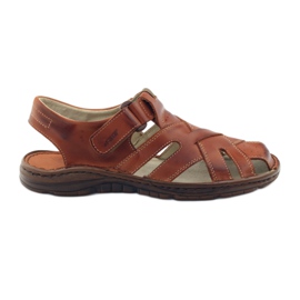Naszbut 052 brune herresandaler med velcro