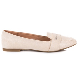 Small Swan Suede loafers med glitter beige