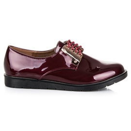 Best Shoes Komfortable bordeaux lakerede sko rød