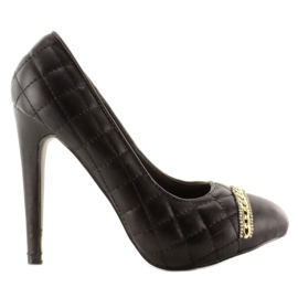 Pumps quiltet på en stilet 200-71 Sort