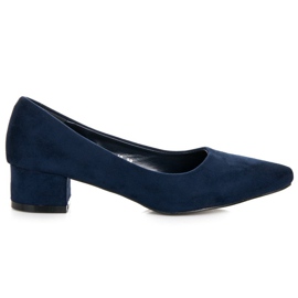 Best Shoes Pumps i ruskind med lave hæle blå