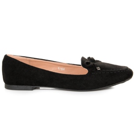Small Swan Ruskind Loafers med sløjfe sort