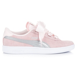 Puma smash V2 ribbon jr lyserød