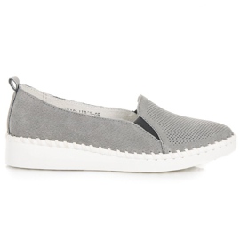 Vinceza loafers i læder grå