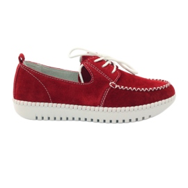 Læder ruskind creepers Filippo DP020 / 18 RD rød