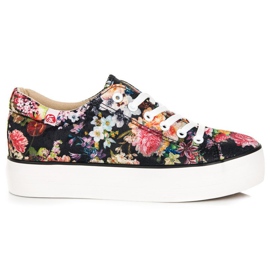 Yes Mile Bundet sneakers med blomster flerfarvet