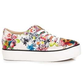 Yes Mile Bundet sneakers med blomster flerfarvet